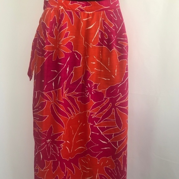 🌺Liz Claiborne Hawaiian Pink/Orange Maxi S - Picture 3 of 8